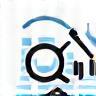 Insights icon - chart and magnifying glass